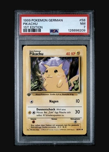1999 Pokemon Card German - 1st Edition - Pikachu (Yellow Cheeks) #58 PSA  7