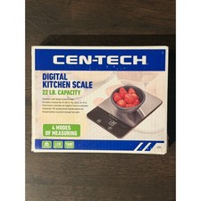 Cen-Tech Digital Kitchen Scale 22 Lb Capacity Stainless Steel LCD Backlit 70991