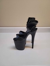 Pleaser Black 8 Inch Heels No Laces