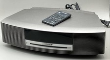 Bose Wave Music System CD Player AM/FM Radio Silver Cord Remote Manual Works 