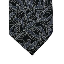 Bar III Mens Shellen Botanical Floral Skinny Neck Tie Black Gray 2.5"