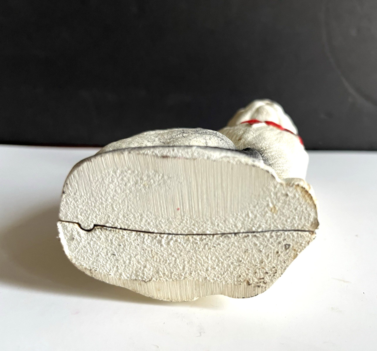 Vintage John Wright Cast Iron Still Bank Cat Red Bow Original Paint GREAT SHAPE