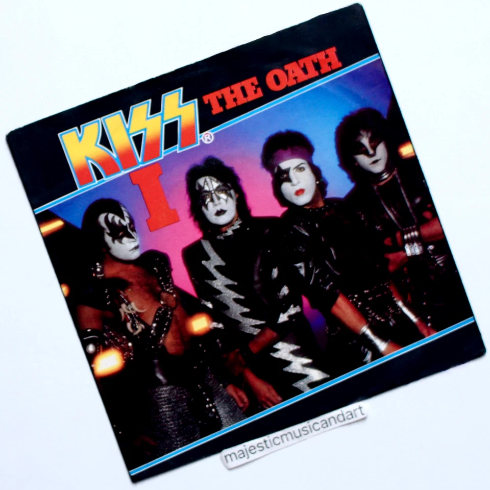 RARE COVER 1981 ORIGINAL KISS THE OATH 7" VINYL 45 ACE FREHLEY - Image 2 of 4