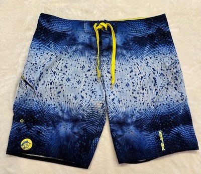 Pelagic Sharkskin Boardshorts Psycho Dorado-Blue Men's 40Surfer Quick Dry