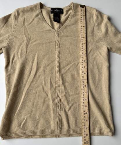 Vintage Croft & Barrow Soft Tan V-Neck Pullover Cashmere Sweater Women’s Medium - Picture 5 of 5
