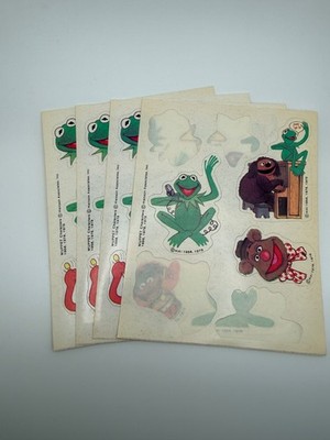 Vintage 1978 Muppet Sticker Sheets Lot 4 Kermit Fozzie Animal Henson Hallmark