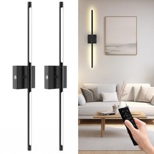 Battery Operated Wall Sconces Set of 2 Rechargeable LED Wall Lights, Dimmable...