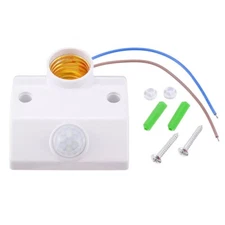 PIR Auto Human Motion Sensor E27 Lamp Bulb Holder Socket Switch 110V-240V