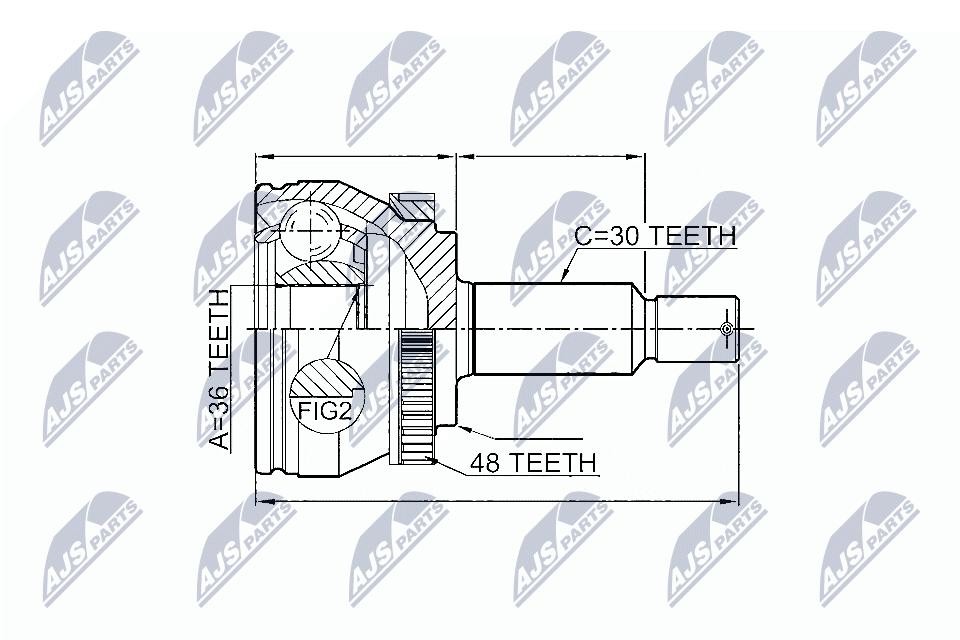 NTY CV Joint Drive Shaft Kit NPZ-HY-546 for Hyundai, Reinforced