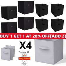 4 Pack Foldable Storage Box Foldable Canvas Drawer Organizer Fabric Cube