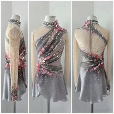 Girl's ice figure skating competition dress Gymnastics costume Dress blue