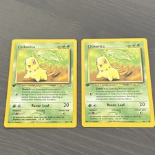 Pokémon Chikorita Neo Genesis 54/111 Common 50 HP 2000 Regular 2 Card Lot