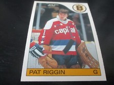 pat riggin (washington capitals - goalie) 1985/86  o-pee-chee card #136 mint