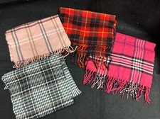 Lot Of 4 Cashmere Plaid Scarves