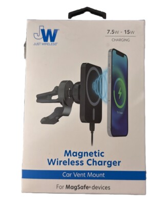 Just Wireless Magnetic Charging Car Vent Mount for MagSafe iPhone - 15W - Black