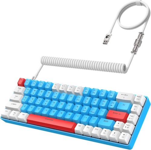 60% mini Wired Mechanical Gaming Keyboard RGB Backlit With USB C Aviator Set PC - Picture 26 of 26