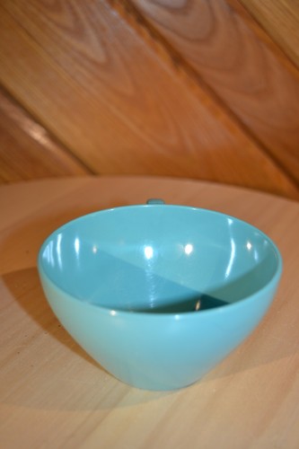 Retro Florence Prolon MCM Turquoise Aquamarine Blue Melmac Coffee Cup 7403 EXC! - Picture 3 of 10