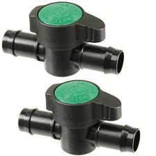 2-Pack In-Line Barbed Ball Valve for 3/4 Inch Tubing - Regulate and Shut-Off/...