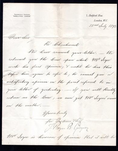 1892 JUBILEE  1 1/2d LETTER CLEAR POSTMARK AND SEAL - Picture 2 of 2