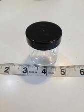 1 Ounce 1oz Clear Glass Jar With Black Lids Short Wide