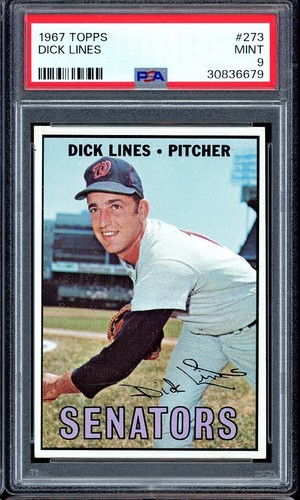 1967 Topps Baseball #273 Dick Lines PSA 9