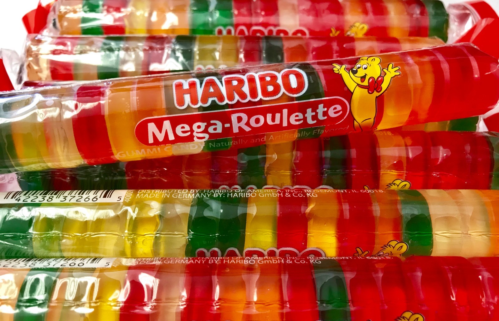 Haribo Méga roulette acidulée, grande roulette Fruit Haribo gélifié