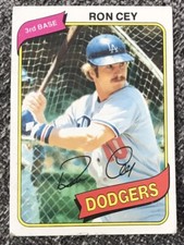 RON CEY 1980 TOPPS # 510 Vintage BASEBALL CARD Los Angeles Dodgers MLB 3rd Base