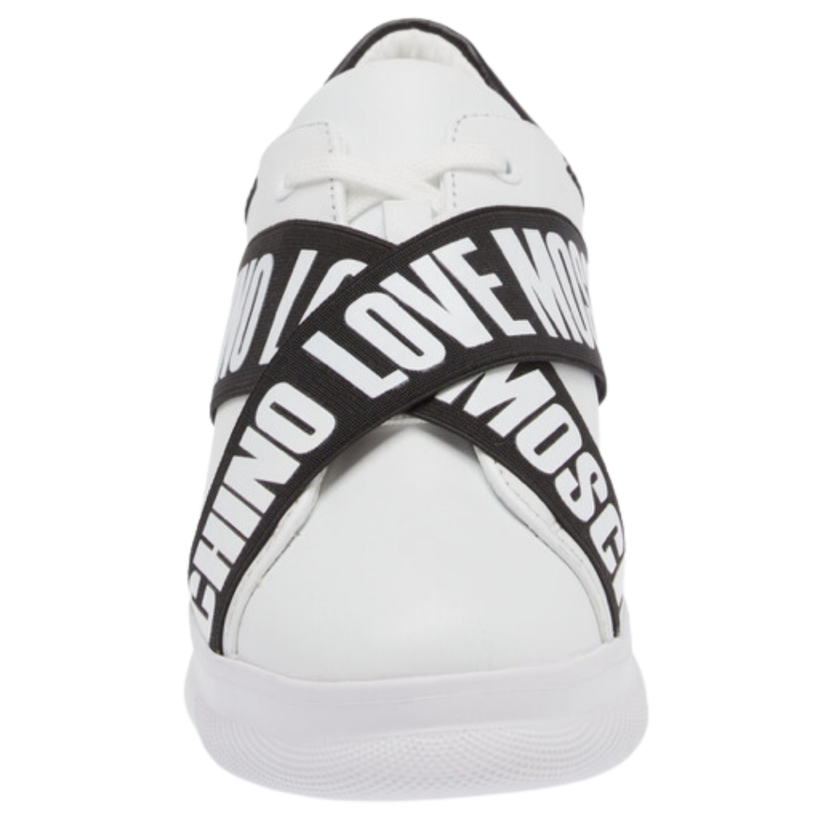 New Moschino Crisscross Logo Low Top Sneaker Women White