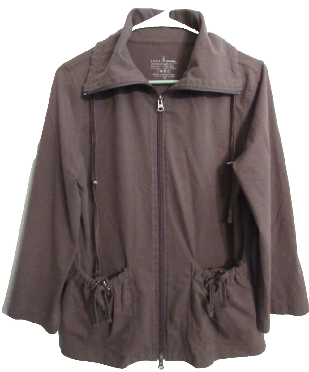Neon Buddha Jacket Women Size M Military Green Zip Up Pockets