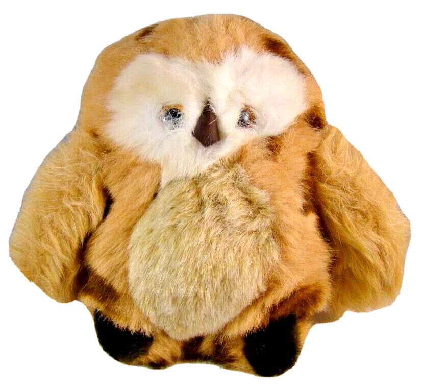 Vintage GUND Spotted Owl Plush Stuffed Animal 8" Brown 1982