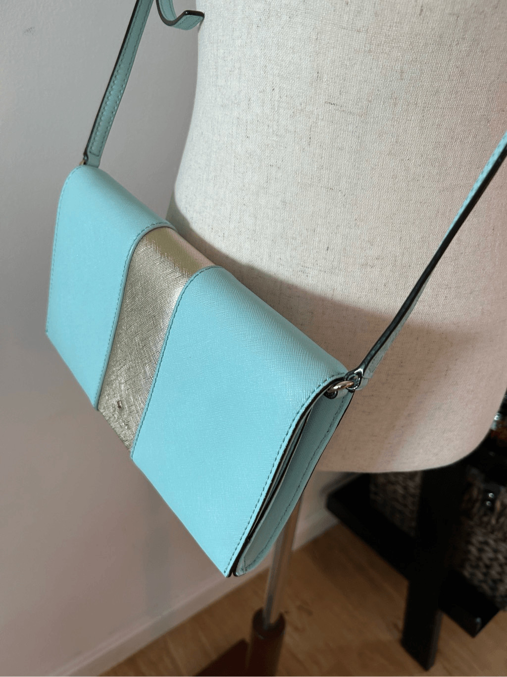 Kate Spade Teal AND gold crossbody bag Gem