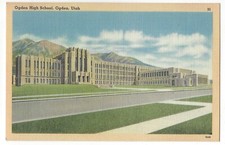 OGDEN HIGH SCHOOL, Ogden, Utah, c1940's Unused Linen Postcard Carpenter Paper Co
