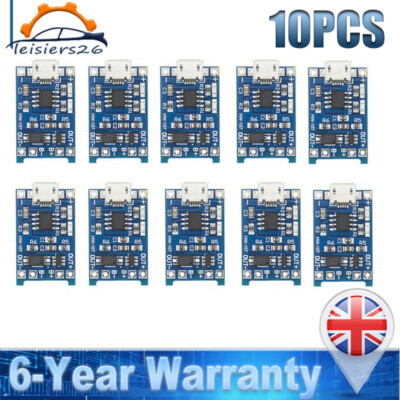 10PCS TP4056 Micro USB 5V 1A 18650 Lithium Battery Charger Module