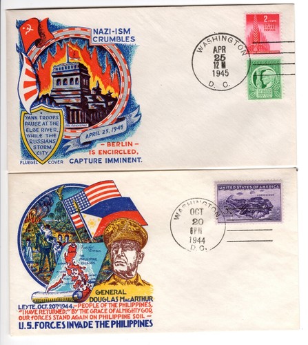 US 1944-46 BETTER QUALITY GROUP UNSEALED UNADDRESSED FLUEGEL PATRIOTICS - Picture 3 of 3