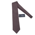 Drake's NWT Neck Tie in Brown with Blue/Red/White Geometric Pattern 100% Silk