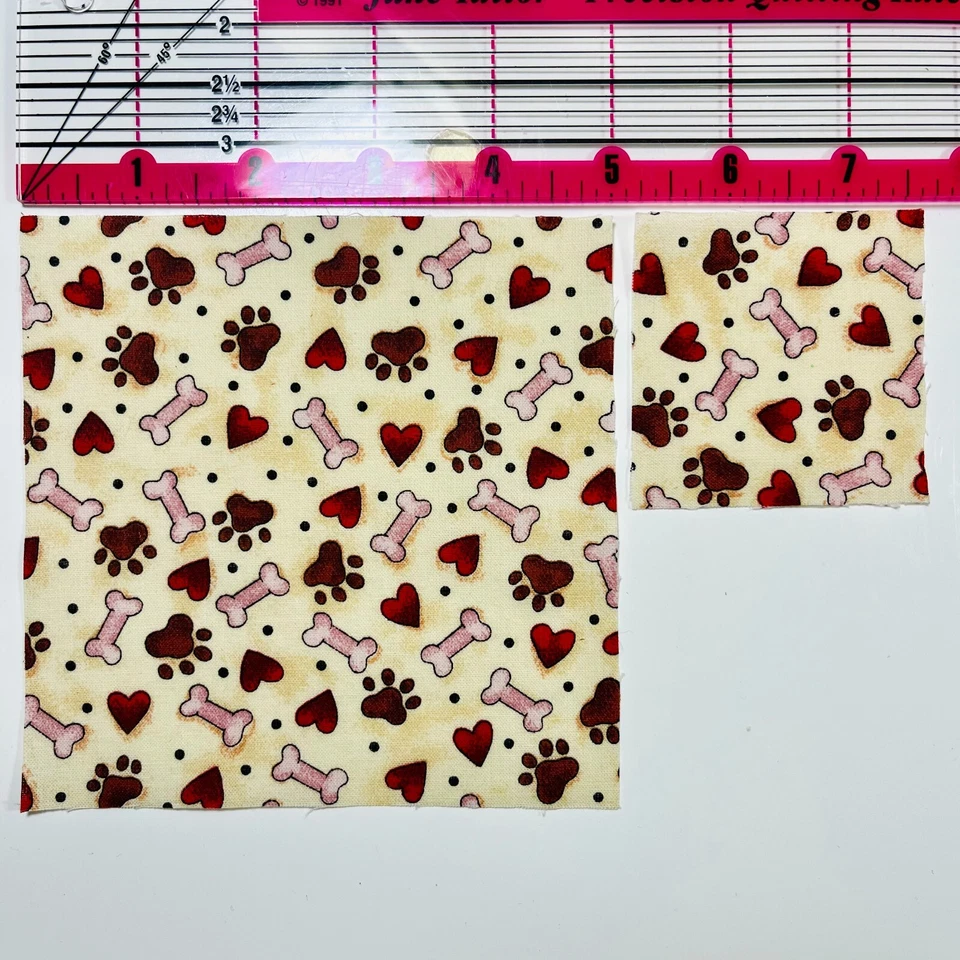 "Dijes de tela cuadrados para perros y gatos de 5" y mini dijes de 2,5"" paquete, cantidad 72" Foto 2 de 4