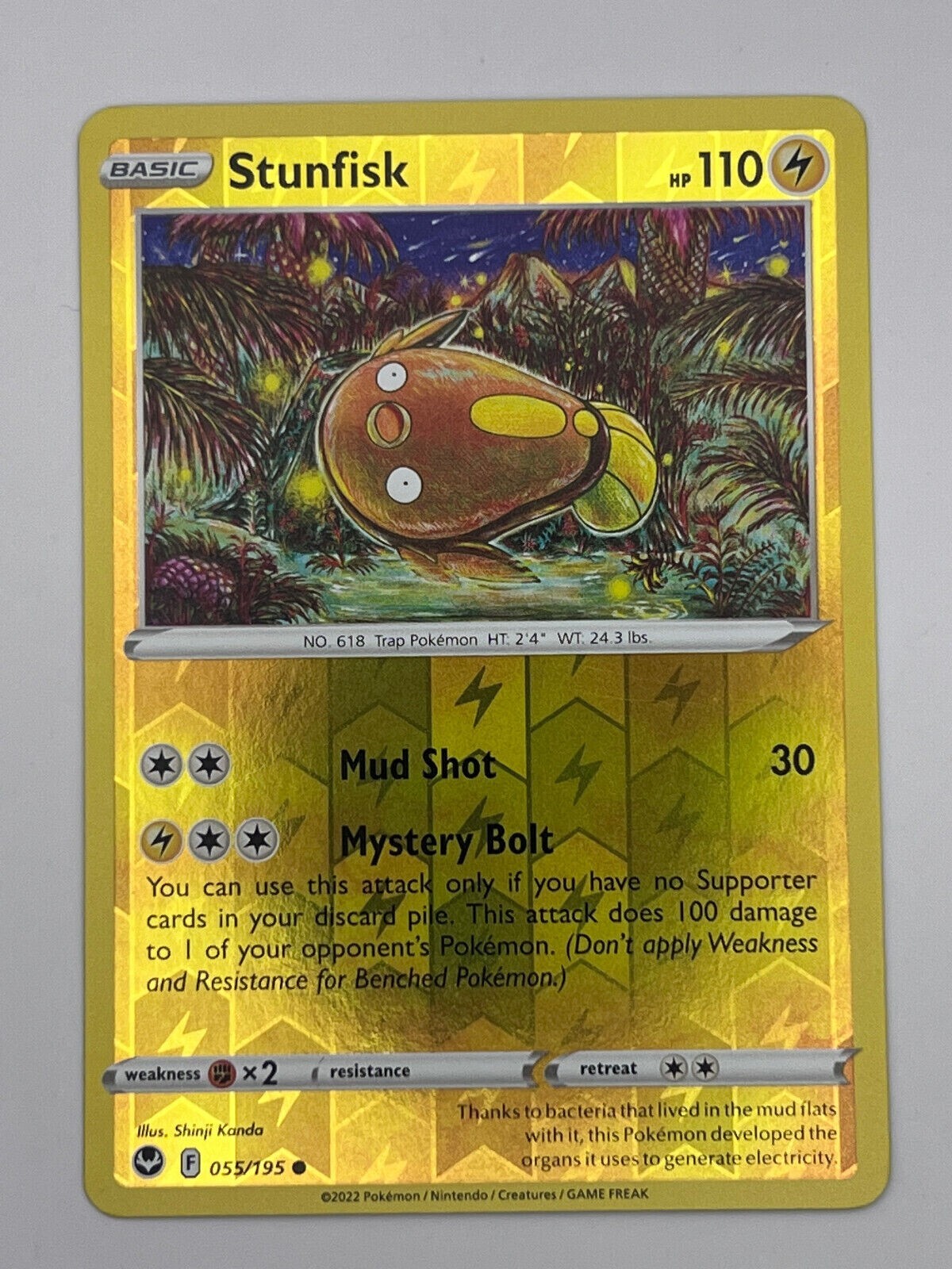 Stunfisk 055/195 - Silver Tempest - Reverse Holo - Pokémon TCG - NM