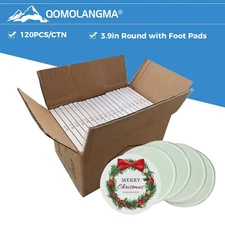 Local pickup Diameter 3.9" Round Sublimation Blank Glass Coaster - 120pcs/CTN