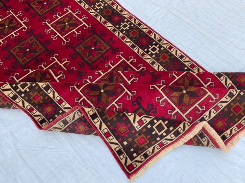 4x7 Handmade Afghan Baluchi Antique Rug Traditional Turkmen Tribal Wool Carpet - Picture 15 of 19