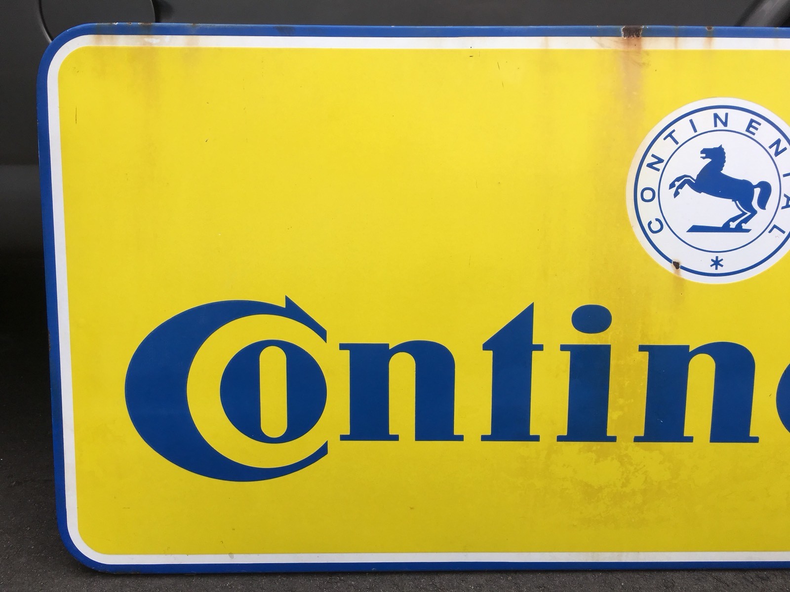 VERY RARE Vintage Large Continental Tires Porcelain Advertisement Sign Gas Oil