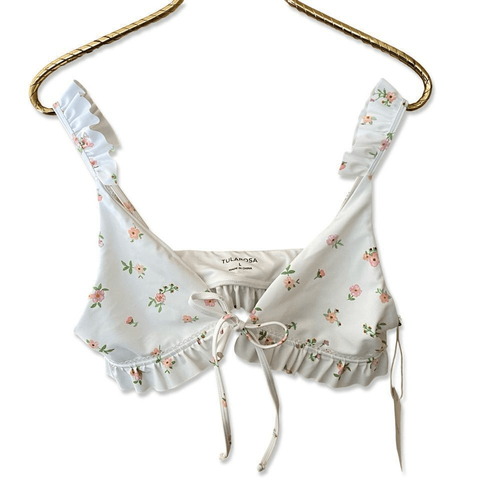 Tularosa Dreamer Bikini Oberteil Tee Party Blumen Rüschen Badeanzug Revolve Neu mit Etikett M - Bild 5 von 13
