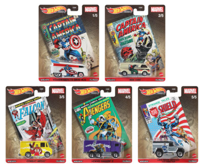 Marvel Set 5 Modellautos Premium 2021 Pop Culture 1:64 Hot Wheels DLB45 - 946L