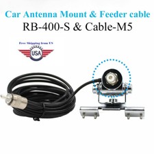 Mobile Radio Antenna Mount Base Clip with Coax Cable 5M 16.4ft SO239 to PL-259