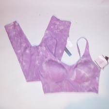 Victoria Secret Activewear Set Size 2 Leggings Pants 34D Sports Bra Purple Tie D