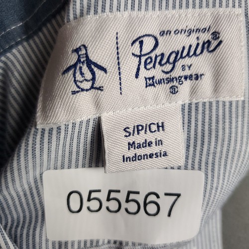 Penguin Shirt Mens Size Small Blue Striped Button Up Short Sleeve * - Picture 7 of 7