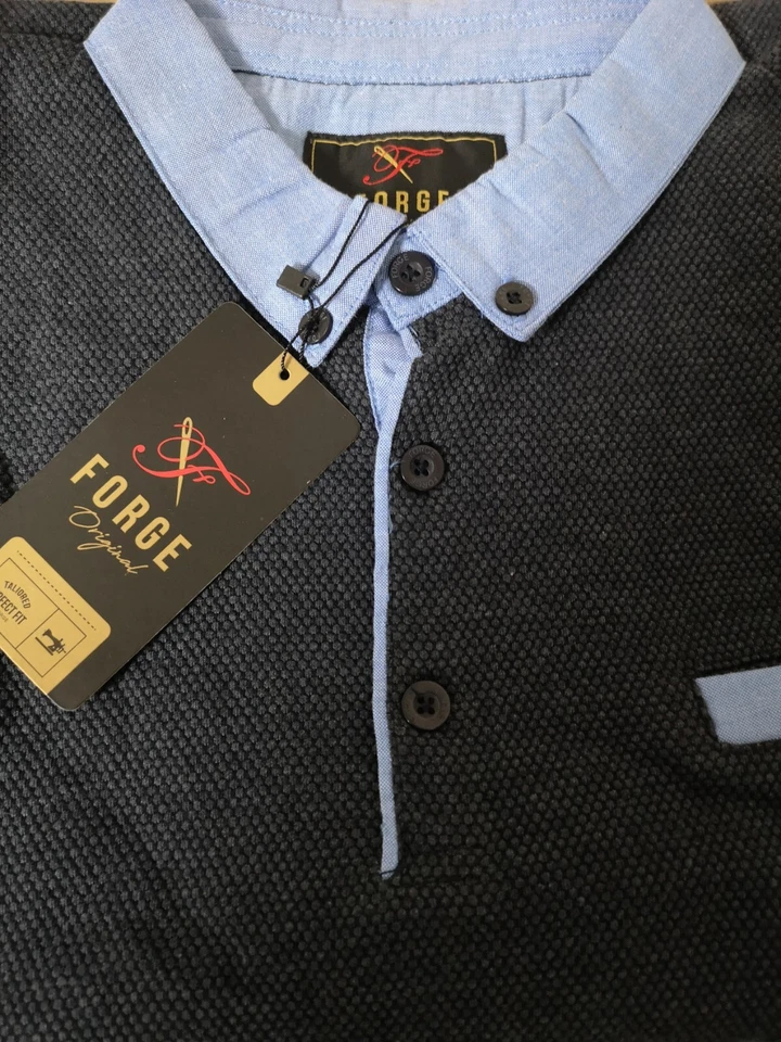 Chemise Polo À Motif Gaufre Grise De Forge 2XL À 8XL - Photo 1/1