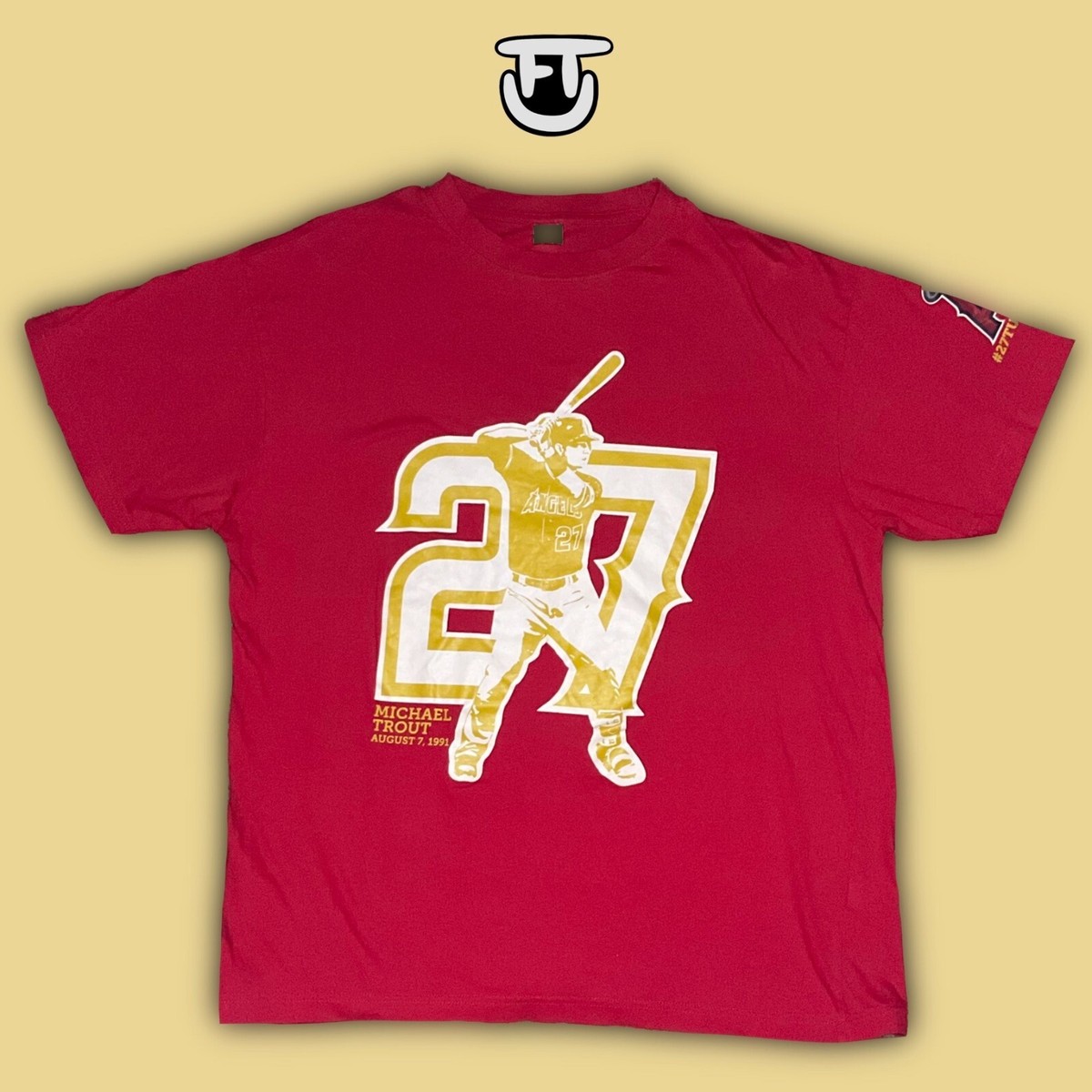 mike trout Tシャツ angels XLARGE - Anaheim Angels Mike Trout #27Turns27 TEE | eBay