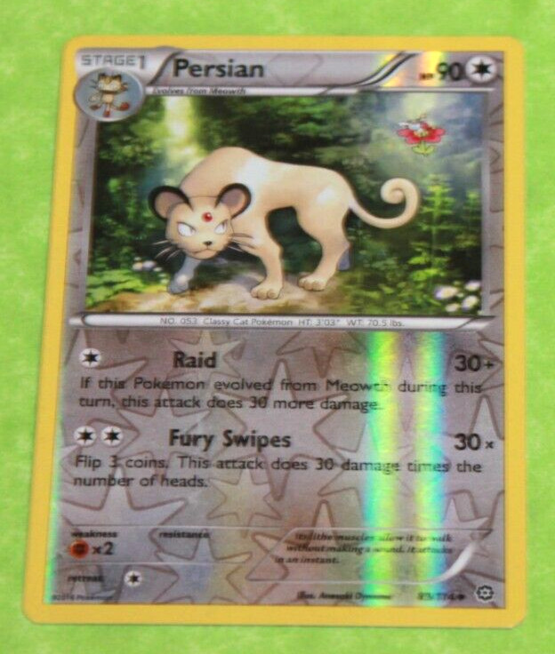 Vintage Pokemon Card Persian Reverse Holo 89/114