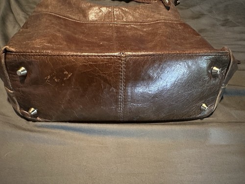 Hobo International braune Kieselleder-Schultertasche mit Reißverschluss vorn 15x11 - Bild 3 von 12