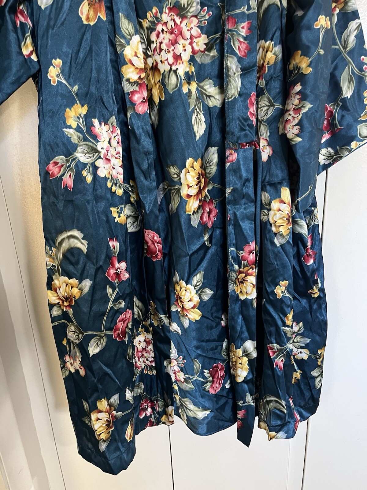 Vtg Inner Most satin floral Womens Medium M  Silky Nightgown Robe Set Lingerie